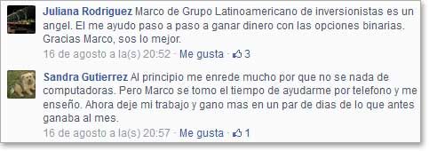 Testimonio de facebook