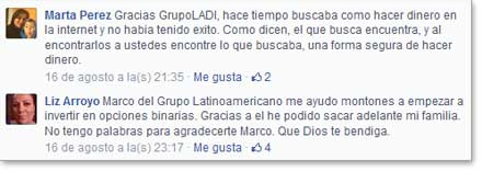 Testimonio de facebook